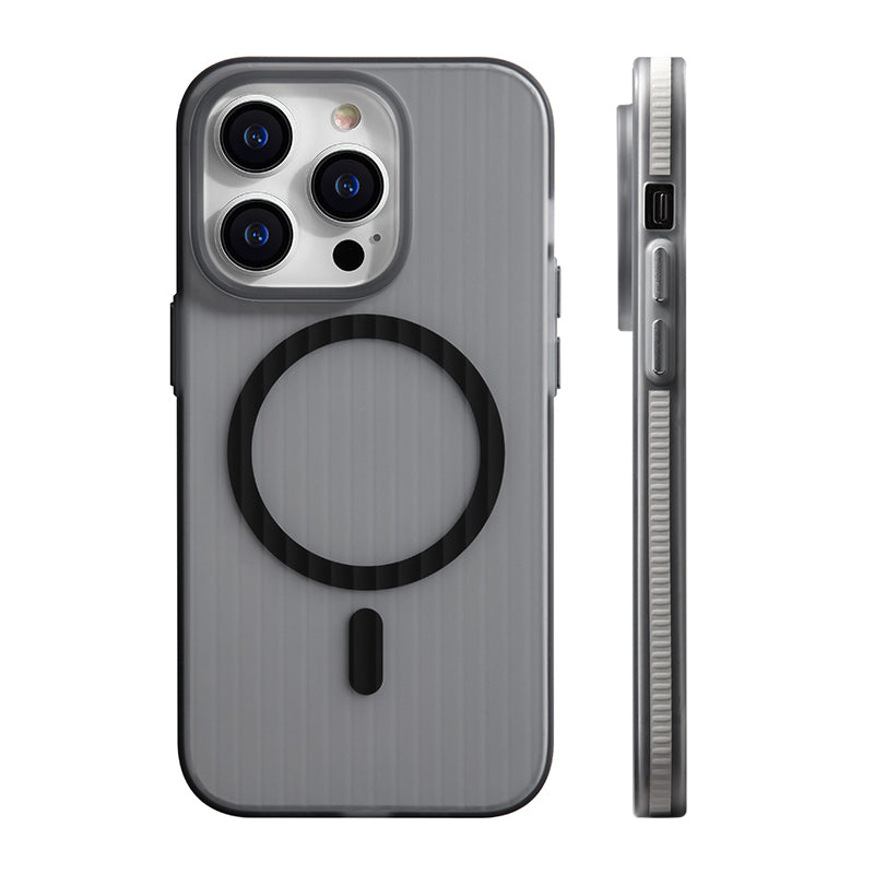 TRANSPARENT IPHONE CASE WITH GEOMETRIC DESIGN AND MAGSAFE