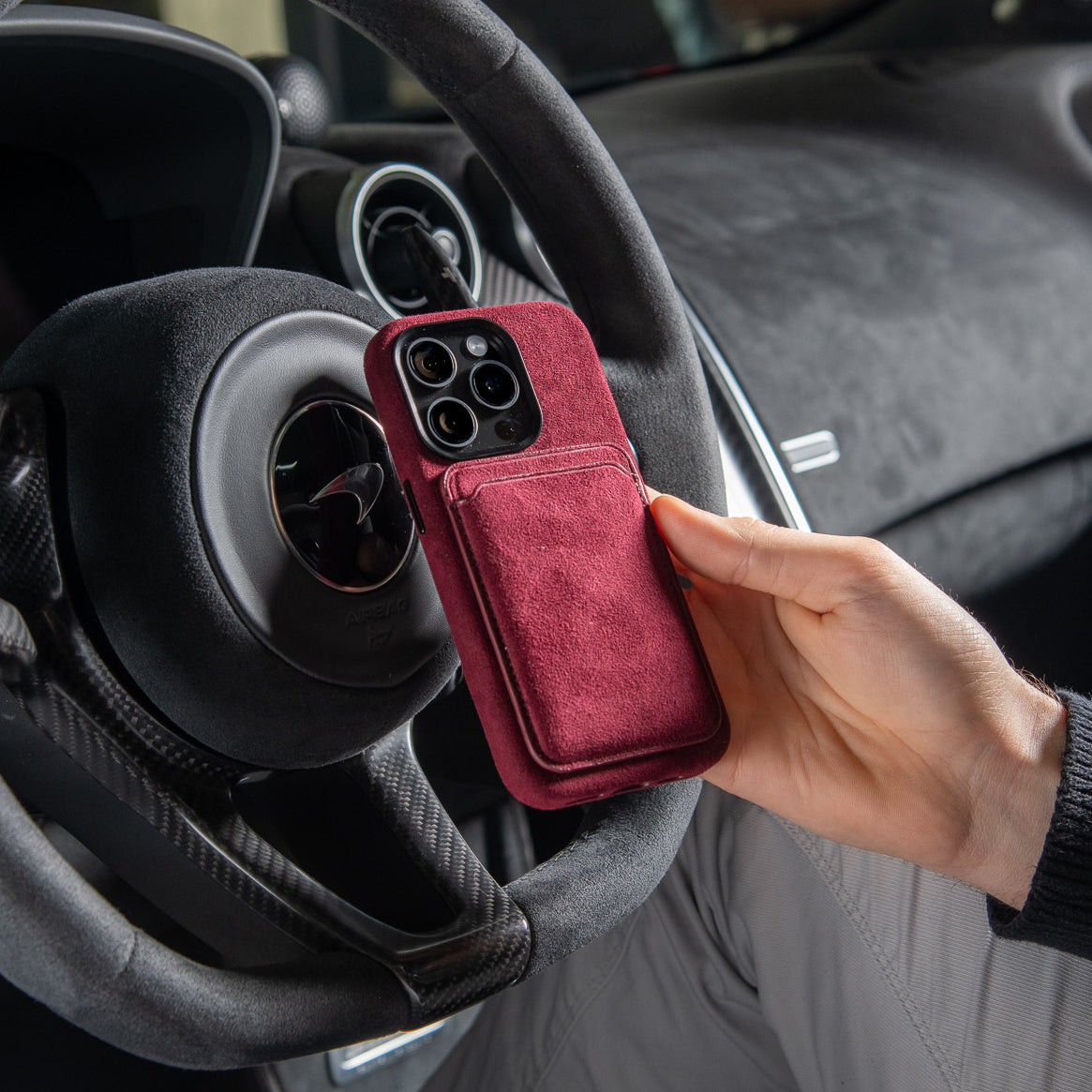 RED ALCANTARA CASE WITH MAGSAFE