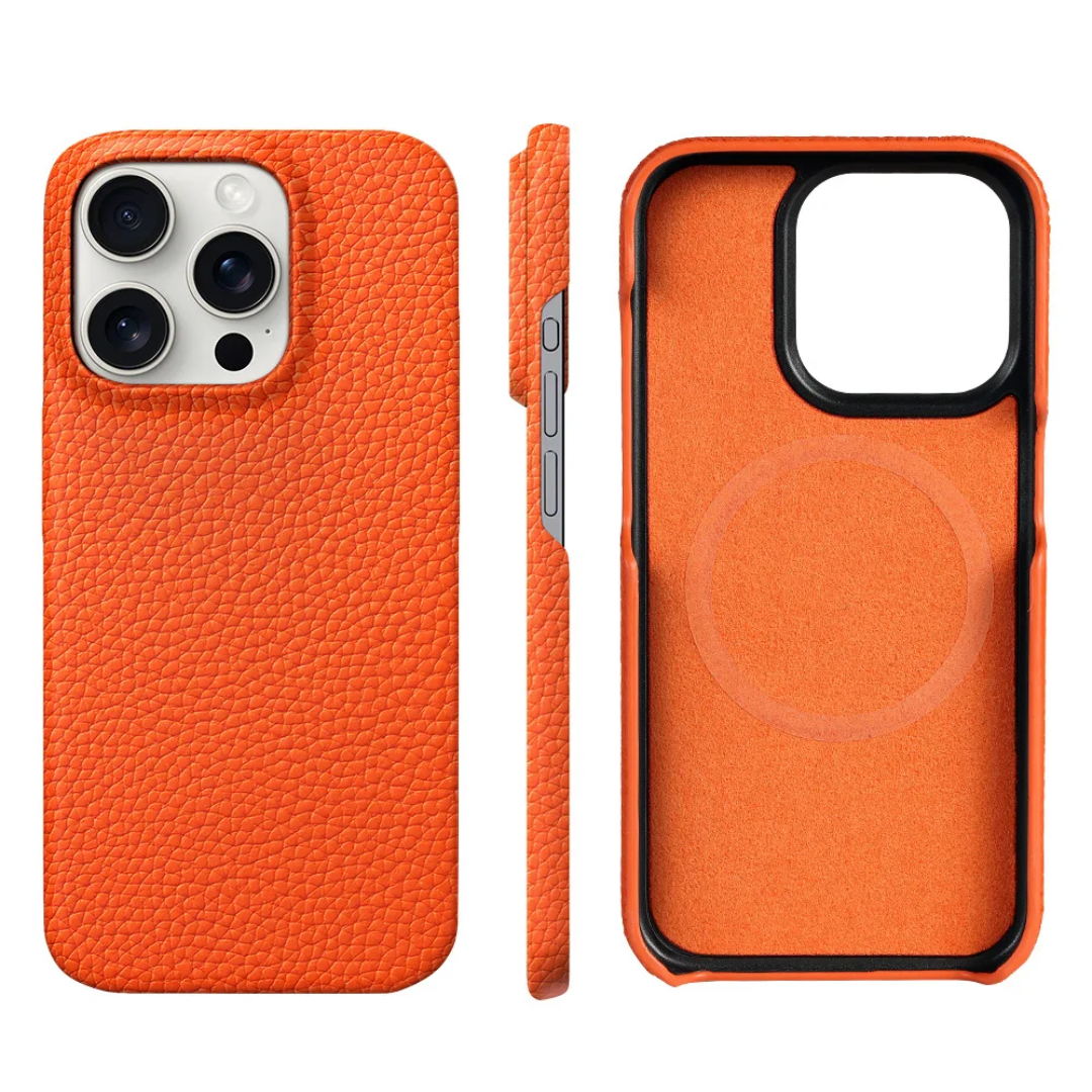 Iphone Leather Case, Orange, MagSafe
